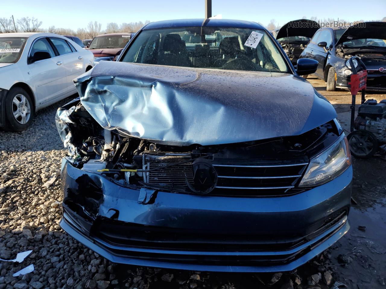 2017 Volkswagen Jetta S Синий vin: 3VW2B7AJ8HM318151