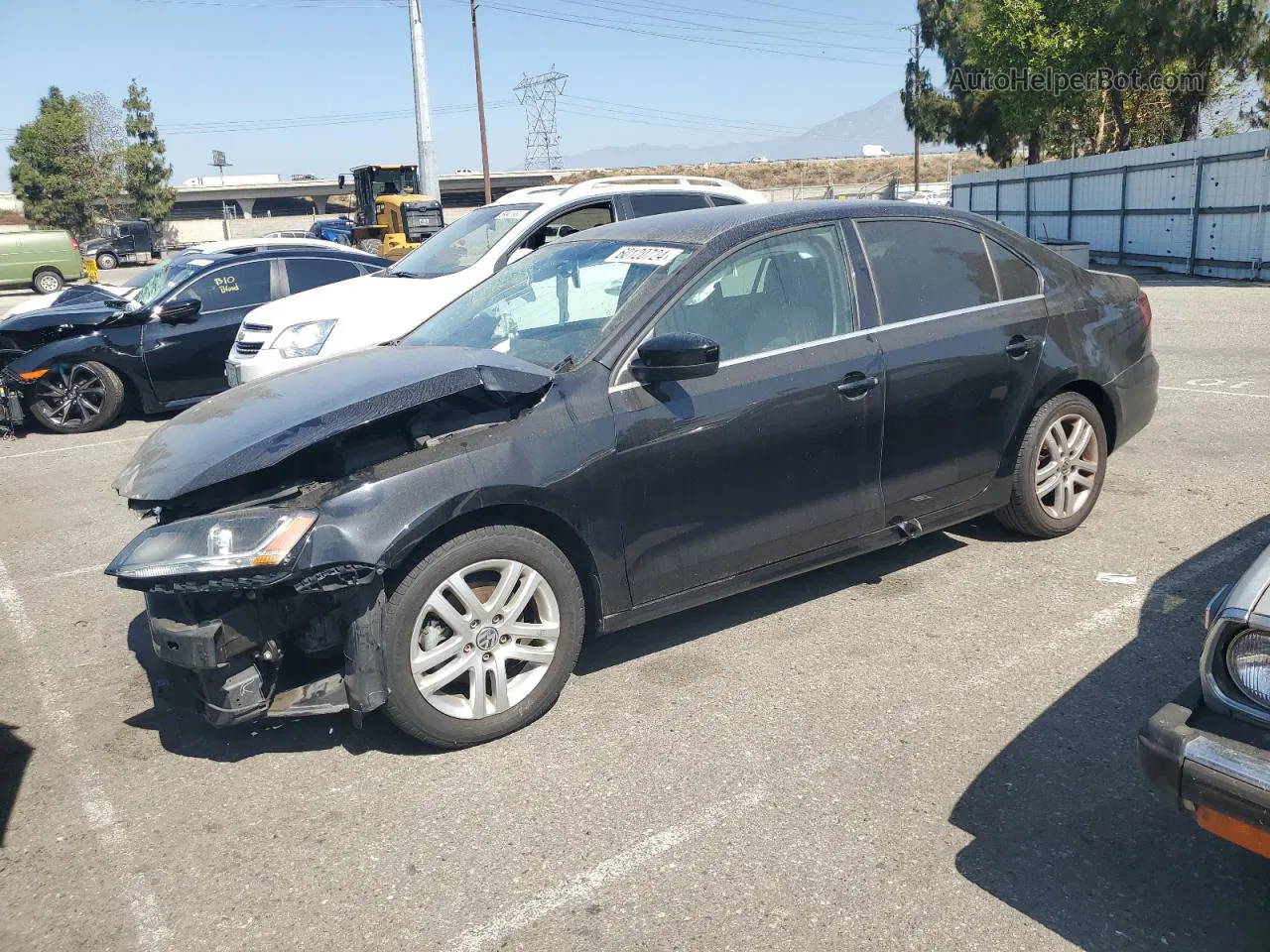 2017 Volkswagen Jetta S Black vin: 3VW2B7AJ8HM360013