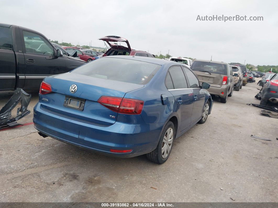 2017 Volkswagen Jetta 1.4t S Синий vin: 3VW2B7AJ8HM387180