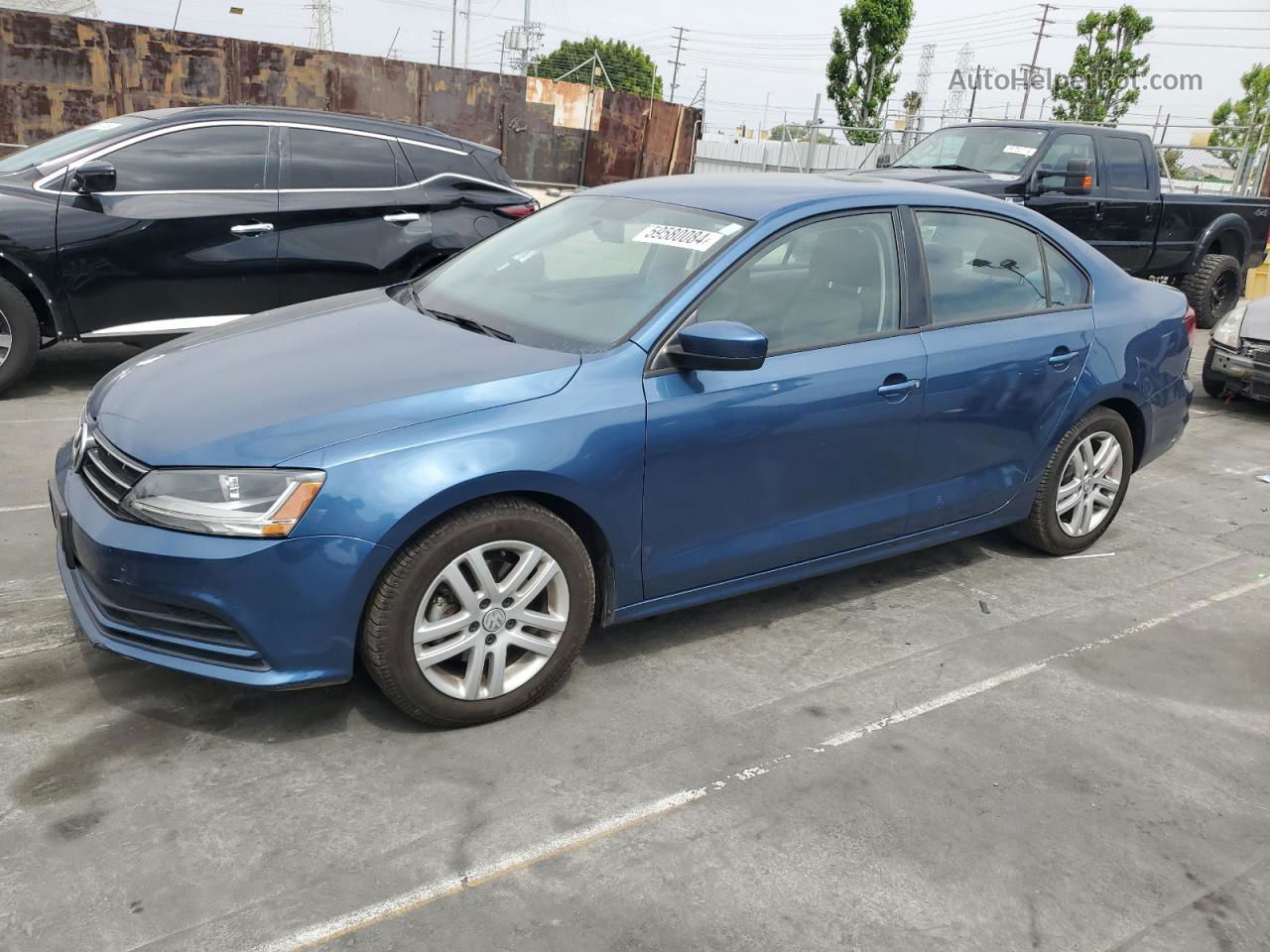 2018 Volkswagen Jetta S Синий vin: 3VW2B7AJ8JM232618