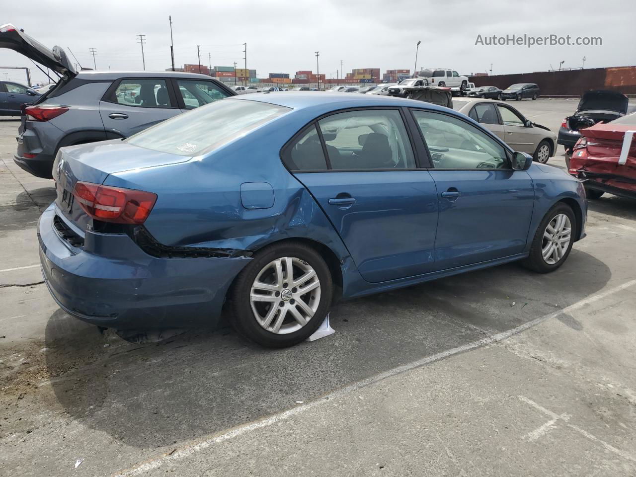 2018 Volkswagen Jetta S Синий vin: 3VW2B7AJ8JM232618