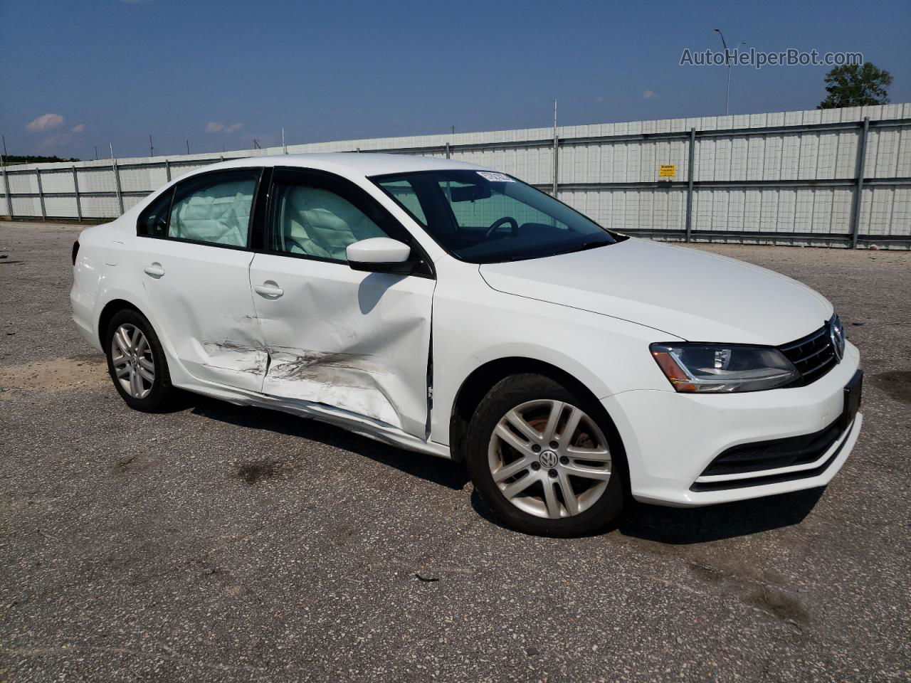 2018 Volkswagen Jetta S White vin: 3VW2B7AJ8JM240797