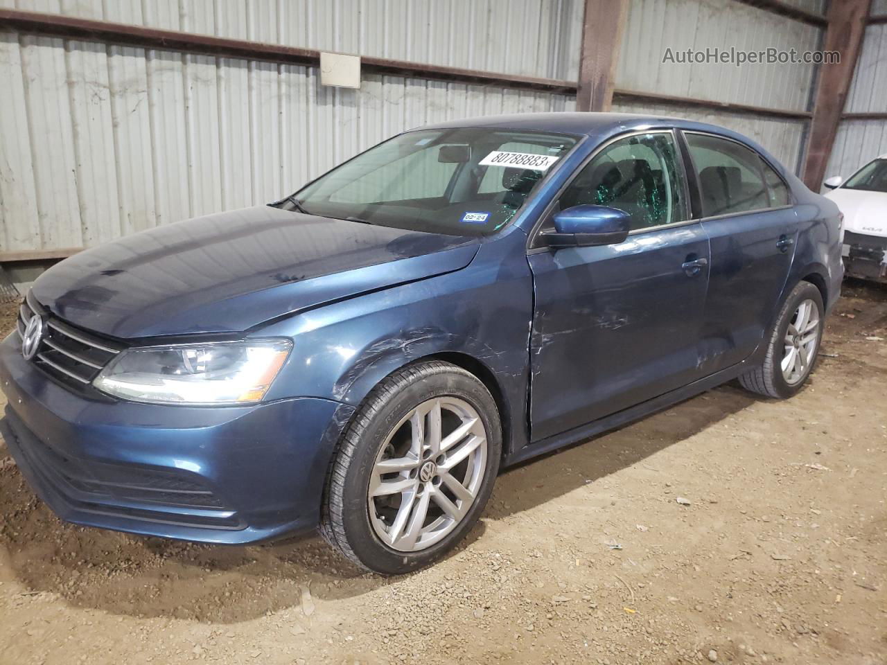 2018 Volkswagen Jetta S Blue vin: 3VW2B7AJ8JM250472