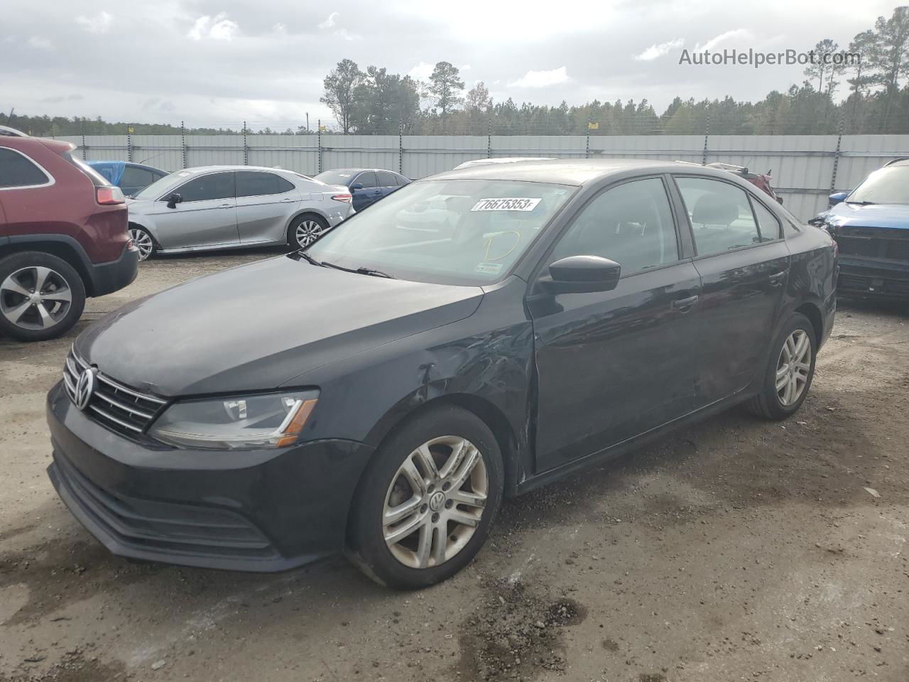 2018 Volkswagen Jetta S Черный vin: 3VW2B7AJ8JM251315