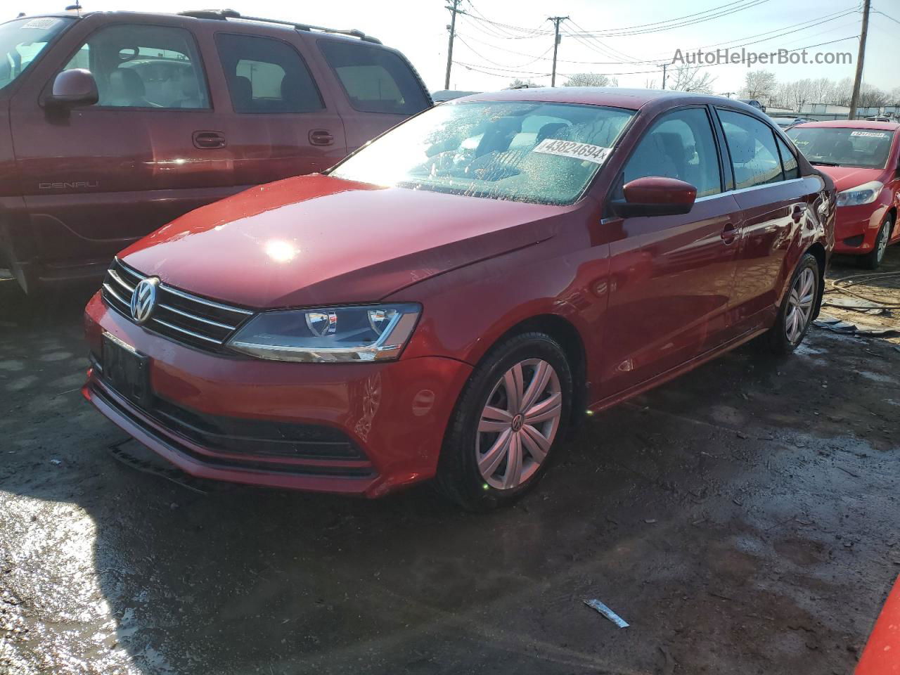 2017 Volkswagen Jetta S Красный vin: 3VW2B7AJ9HM390427