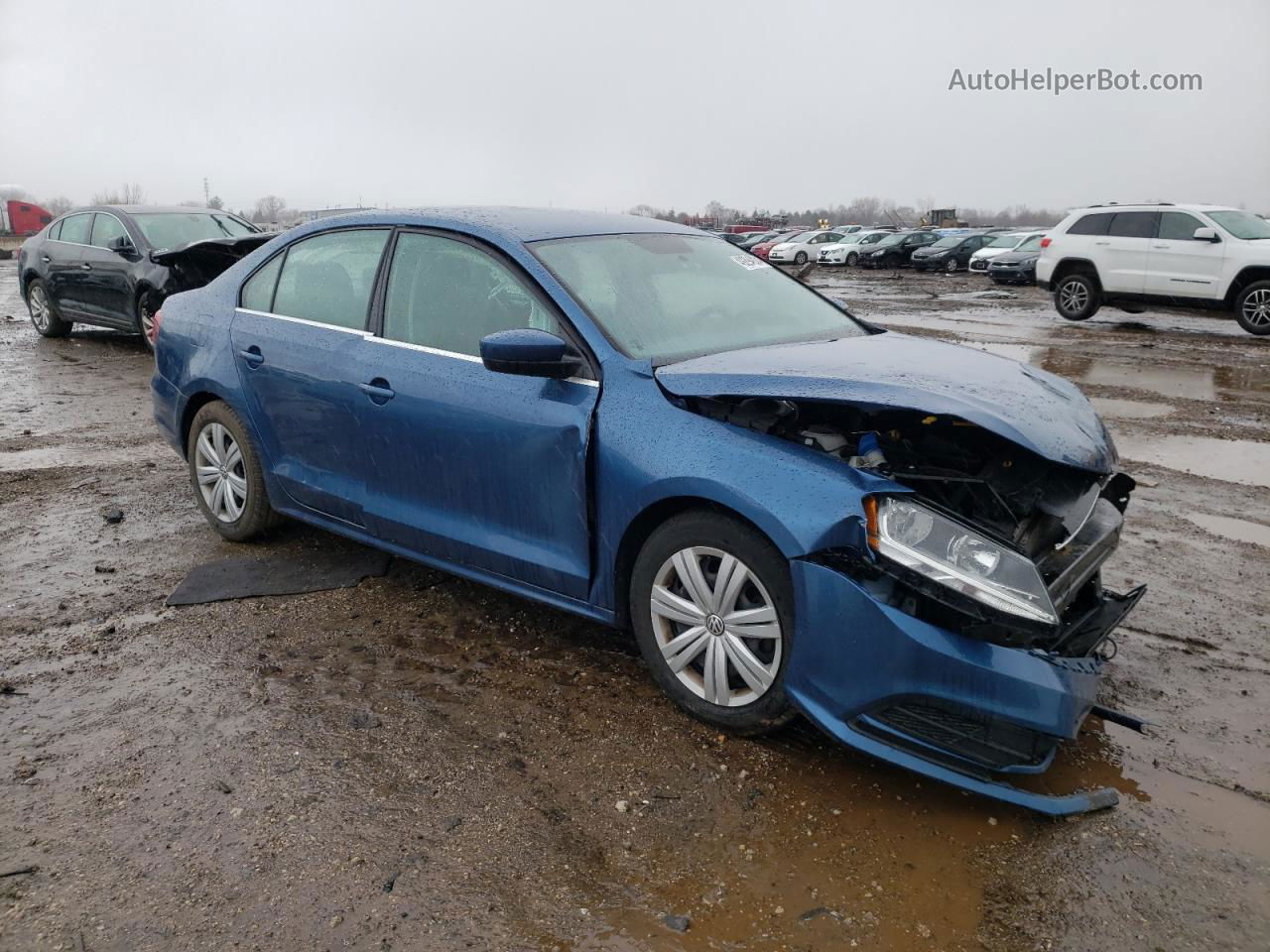 2017 Volkswagen Jetta S Синий vin: 3VW2B7AJXHM301948