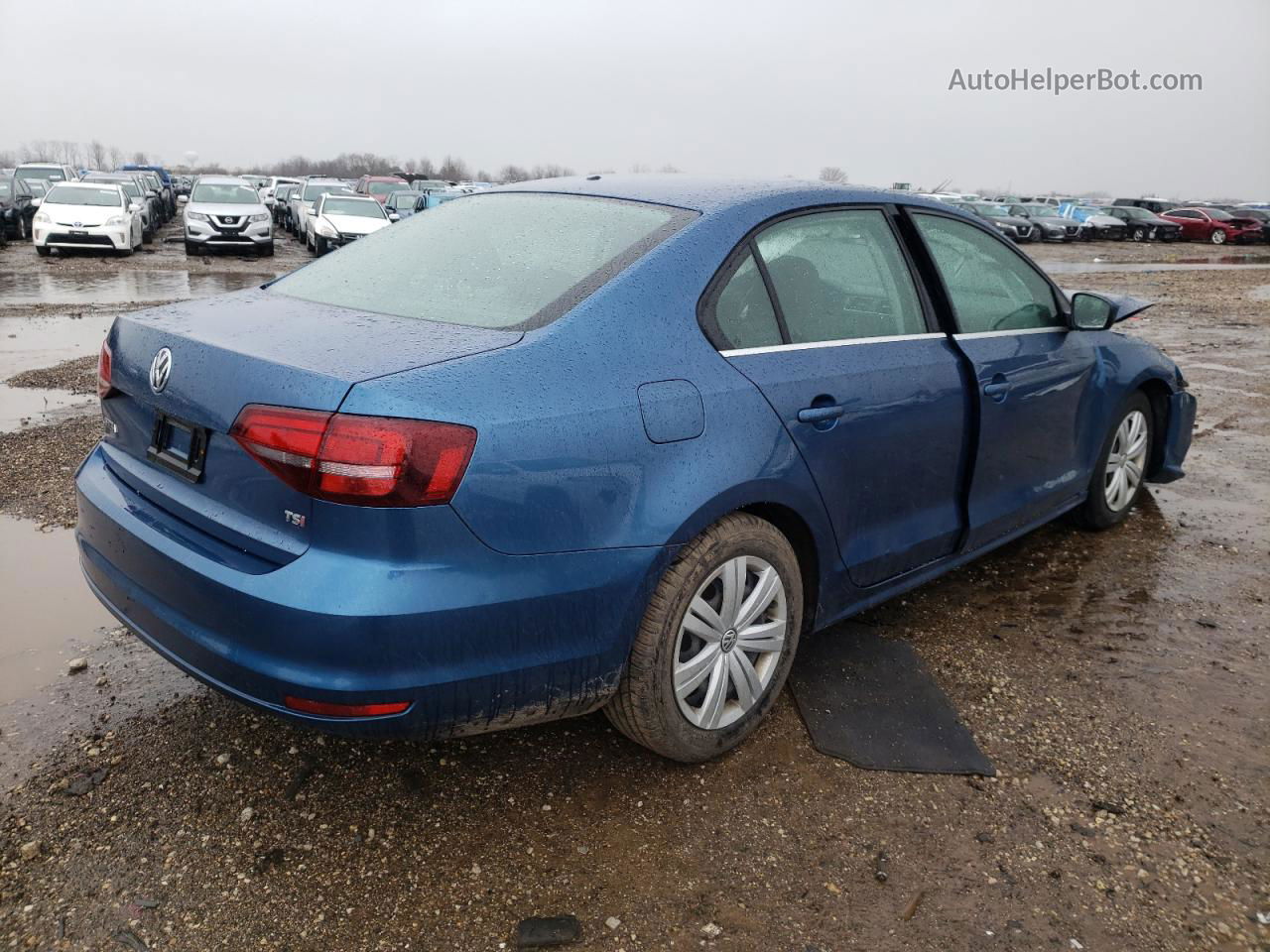 2017 Volkswagen Jetta S Синий vin: 3VW2B7AJXHM301948