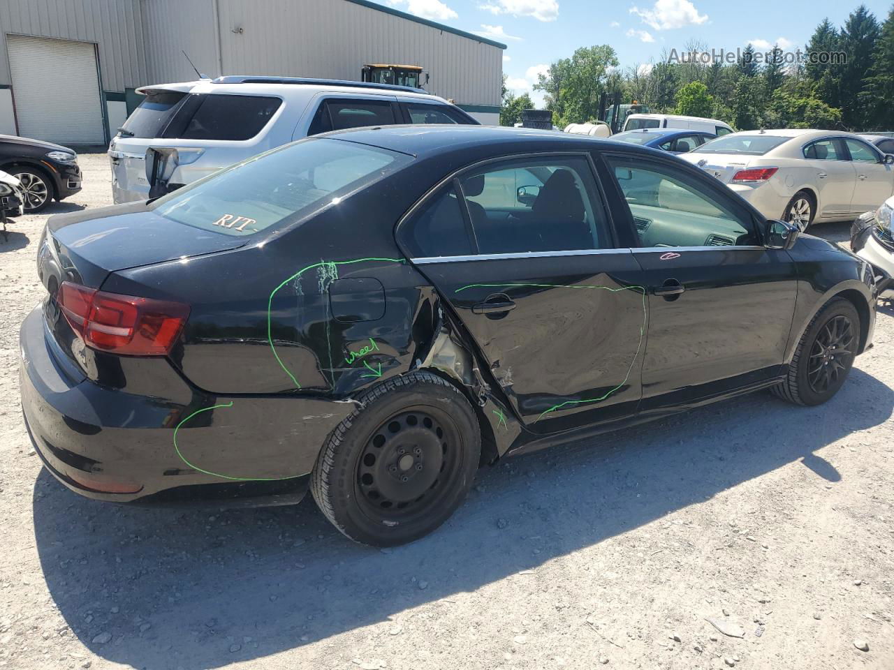 2017 Volkswagen Jetta S Black vin: 3VW2B7AJXHM369165