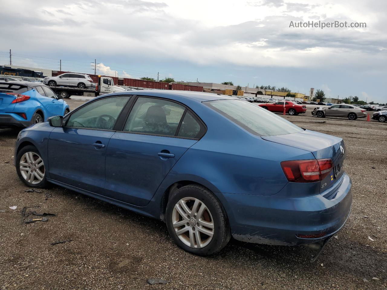 2018 Volkswagen Jetta S Синий vin: 3VW2B7AJXJM231874