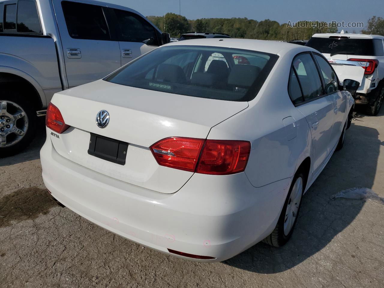 2012 Volkswagen Jetta Base White vin: 3VW2K7AJ0CM329024