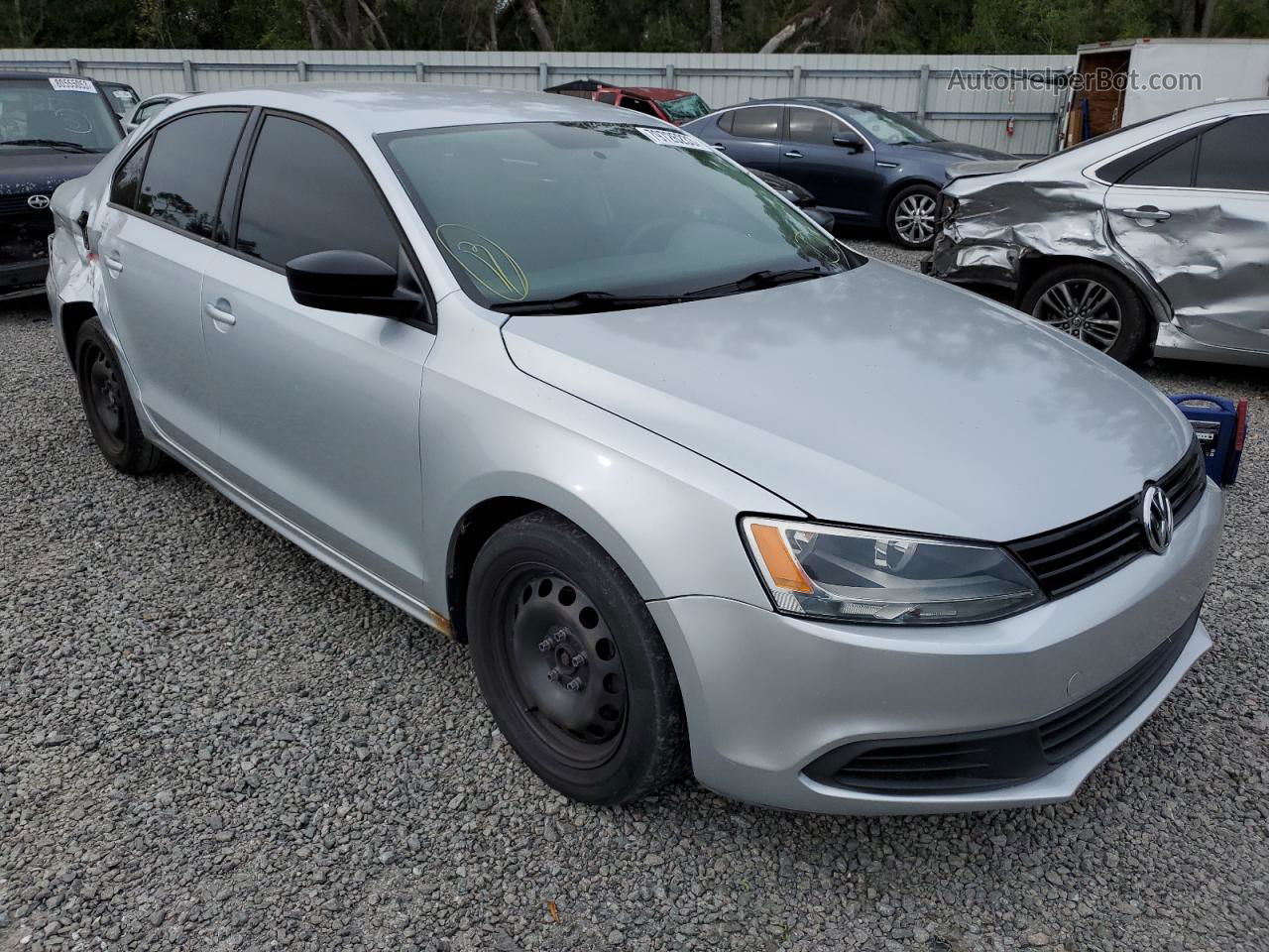 2012 Volkswagen Jetta Base Silver vin: 3VW2K7AJ0CM402246