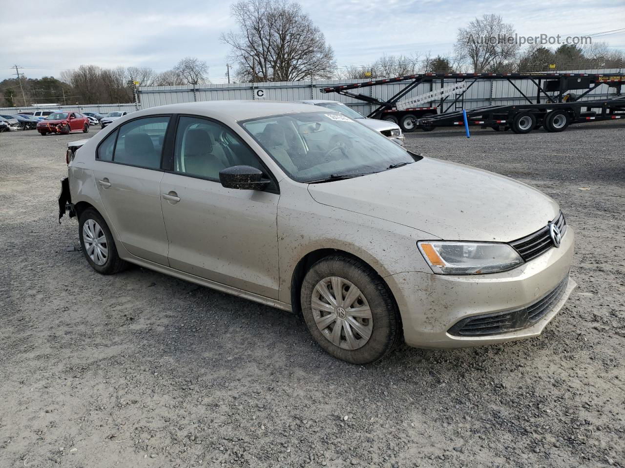 2013 Volkswagen Jetta Base Beige vin: 3VW2K7AJ0DM301113