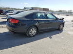 2013 Volkswagen Jetta Base Black vin: 3VW2K7AJ0DM393601