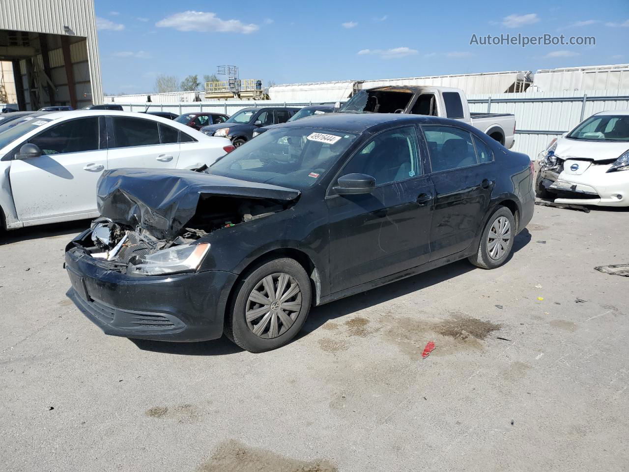 2013 Volkswagen Jetta Base Black vin: 3VW2K7AJ0DM393601