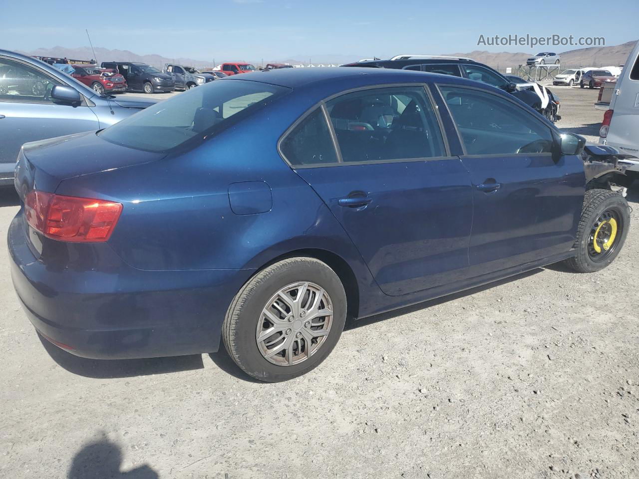 2013 Volkswagen Jetta Base Blue vin: 3VW2K7AJ0DM398491