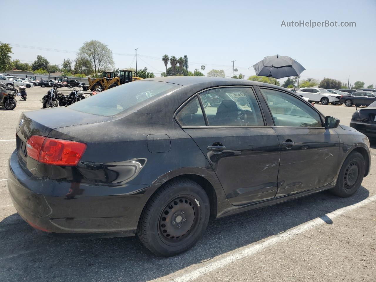 2014 Volkswagen Jetta Base Black vin: 3VW2K7AJ0EM380221