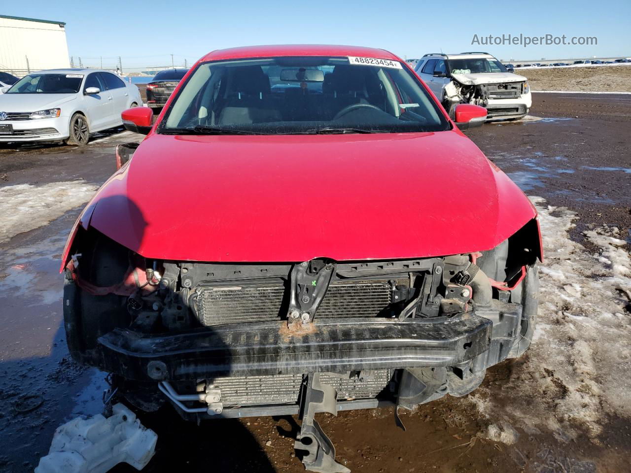 2014 Volkswagen Jetta Base Red vin: 3VW2K7AJ0EM413802