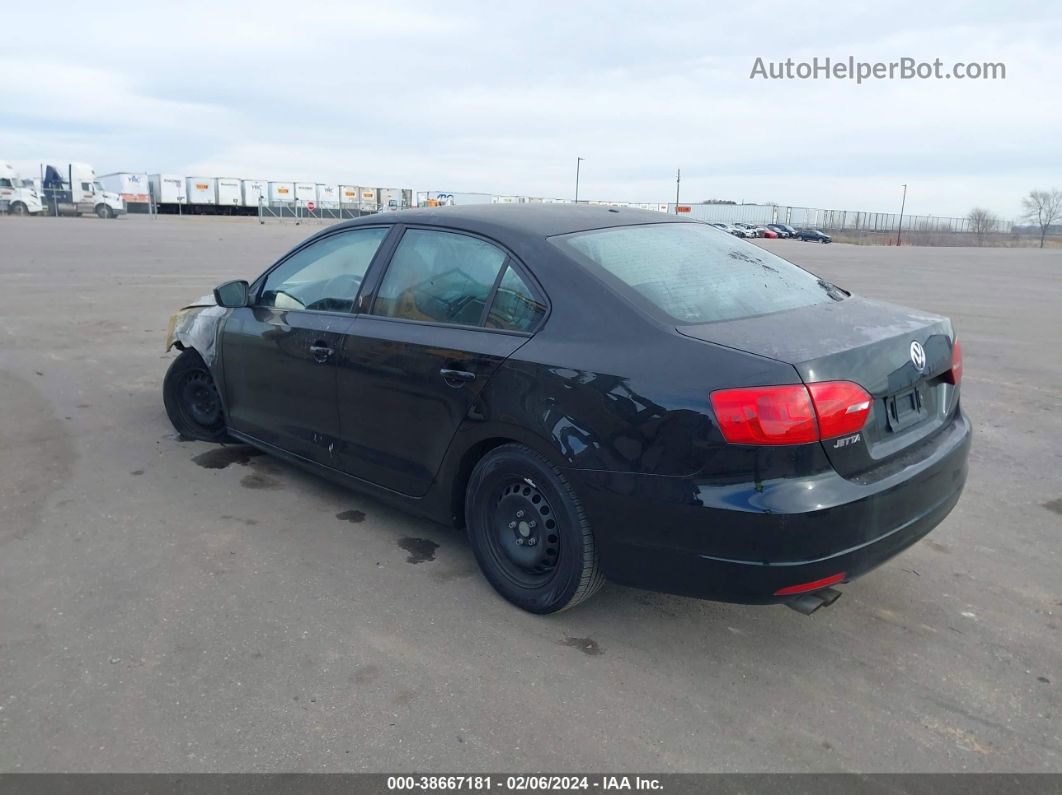 2014 Volkswagen Jetta 2.0l S Black vin: 3VW2K7AJ0EM428199