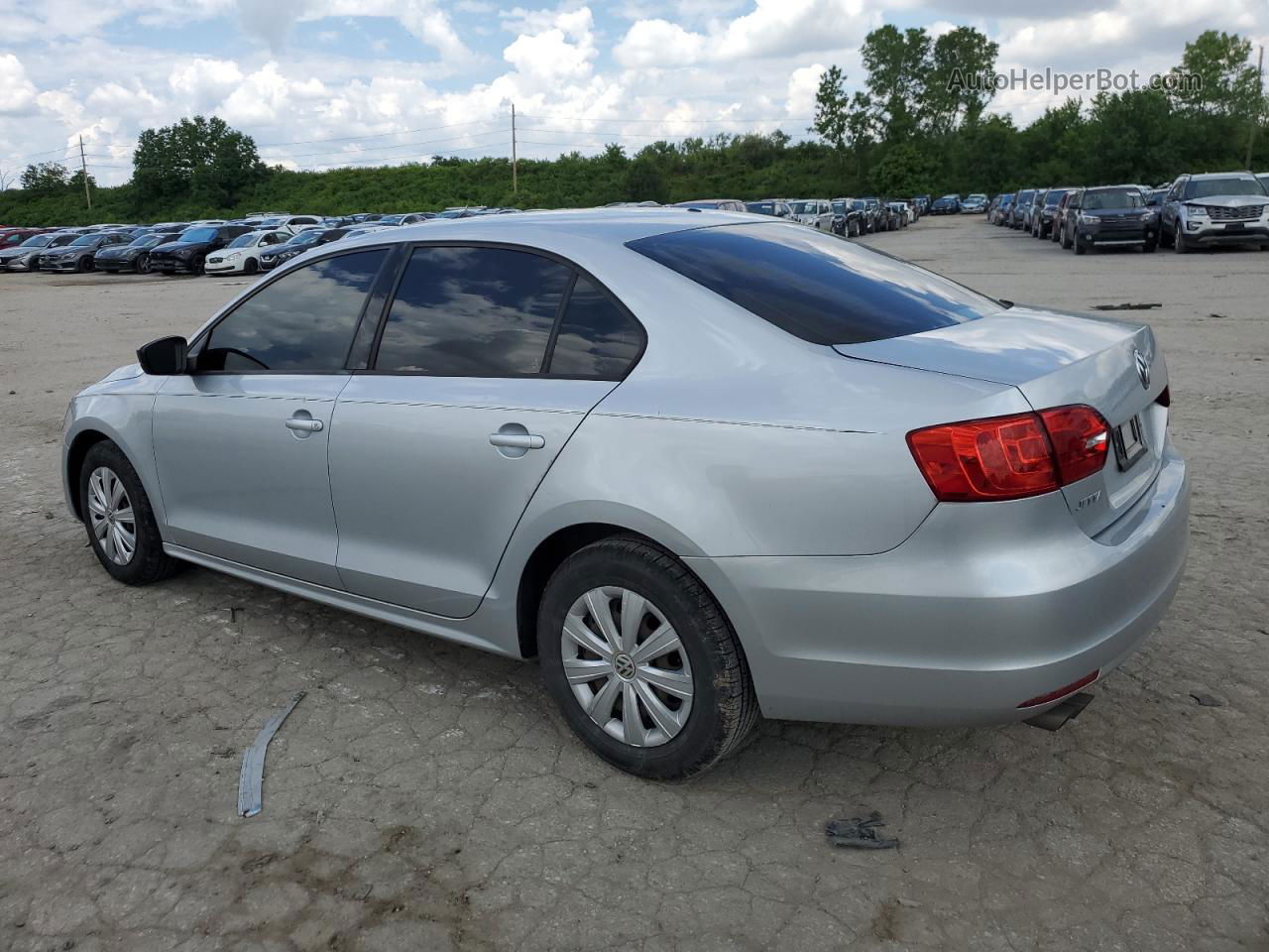 2014 Volkswagen Jetta Base Silver vin: 3VW2K7AJ0EM444953