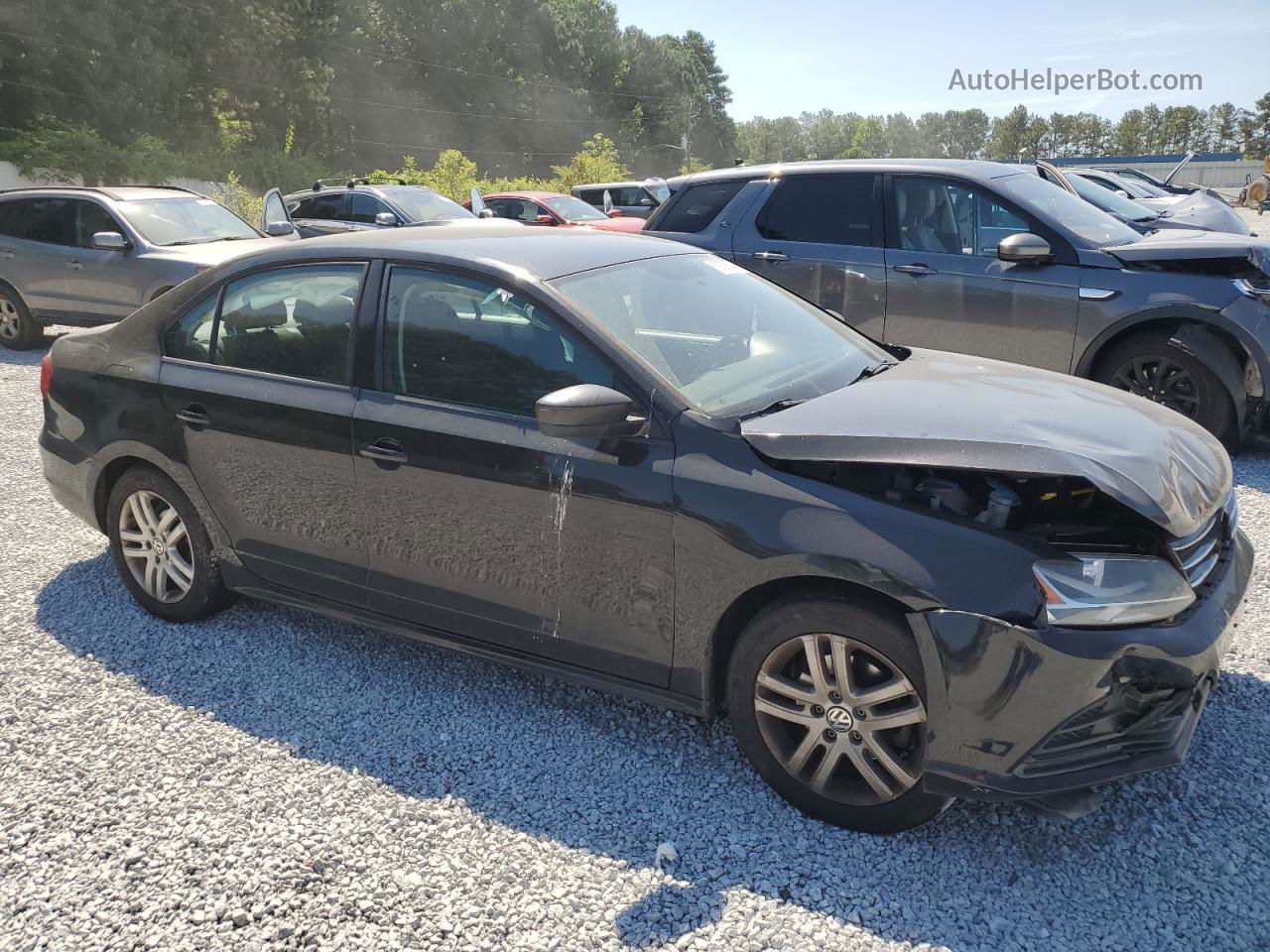 2015 Volkswagen Jetta Base Black vin: 3VW2K7AJ0FM246360