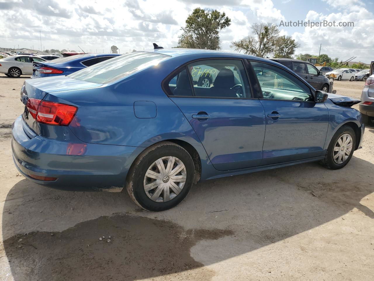 2015 Volkswagen Jetta Base Blue vin: 3VW2K7AJ0FM257231