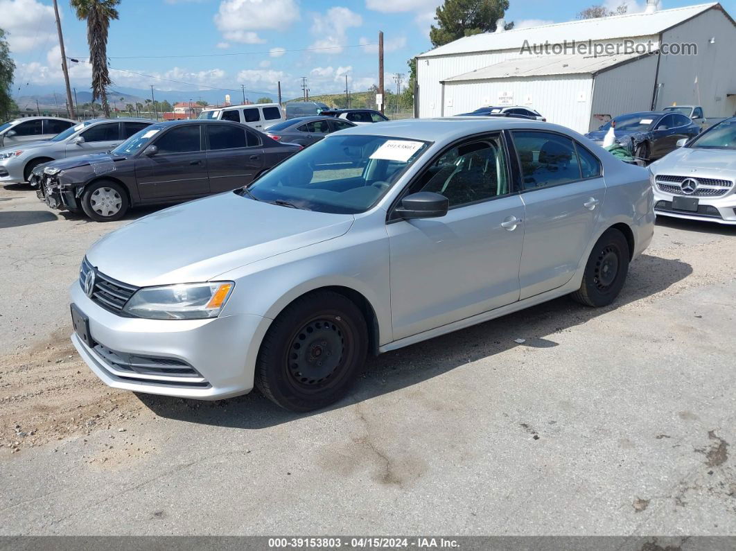 2015 Volkswagen Jetta 2.0l S Silver vin: 3VW2K7AJ0FM257388