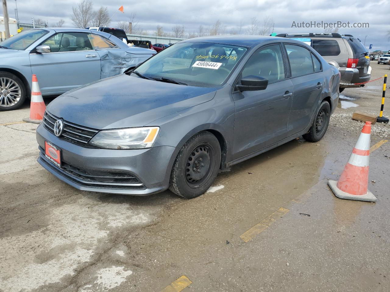 2015 Volkswagen Jetta Base Gray vin: 3VW2K7AJ0FM259772