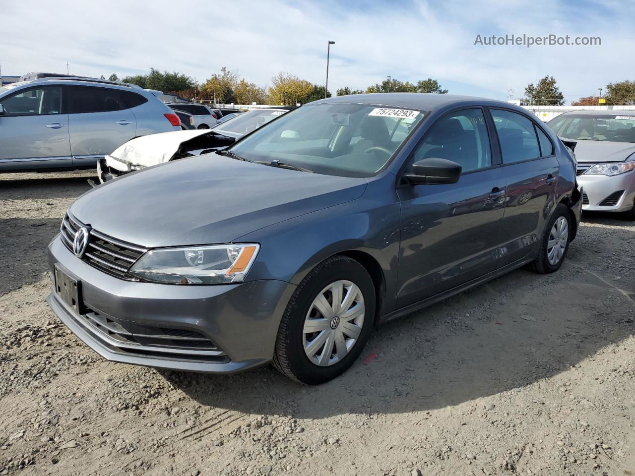 2015 Volkswagen Jetta Base Gray vin: 3VW2K7AJ0FM323020