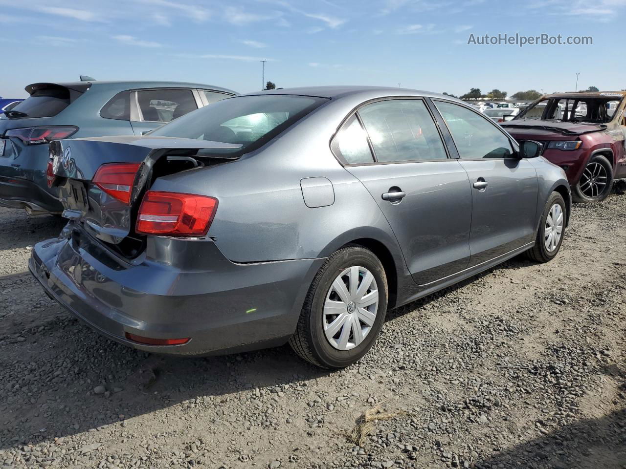 2015 Volkswagen Jetta Base Gray vin: 3VW2K7AJ0FM323020