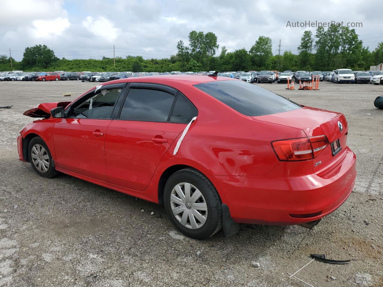 2015 Volkswagen Jetta Base Red vin: 3VW2K7AJ0FM328041