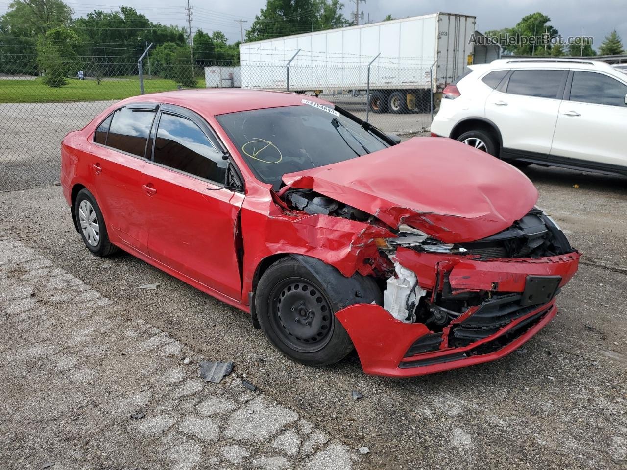 2015 Volkswagen Jetta Base Red vin: 3VW2K7AJ0FM328041