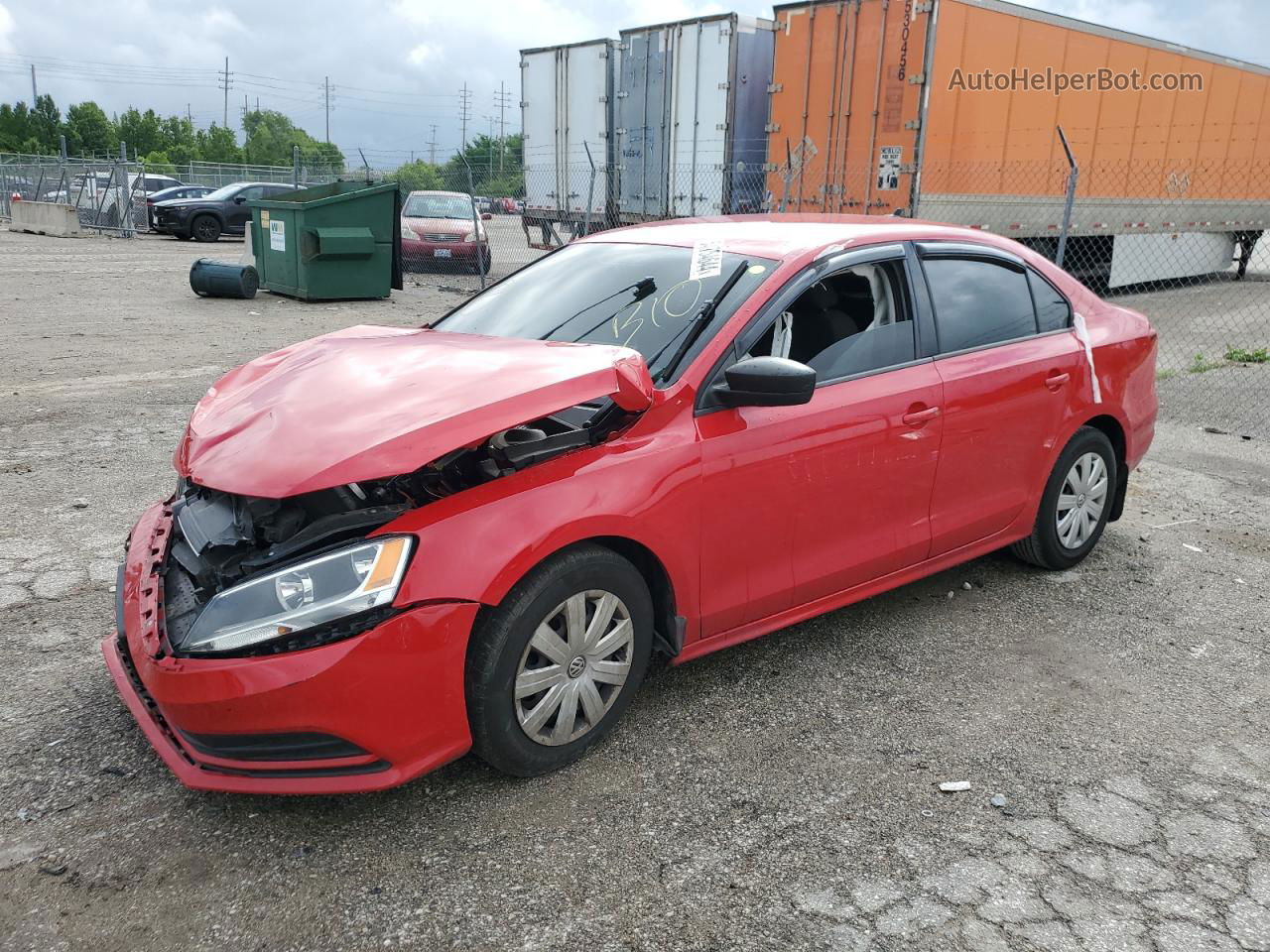 2015 Volkswagen Jetta Base Red vin: 3VW2K7AJ0FM328041