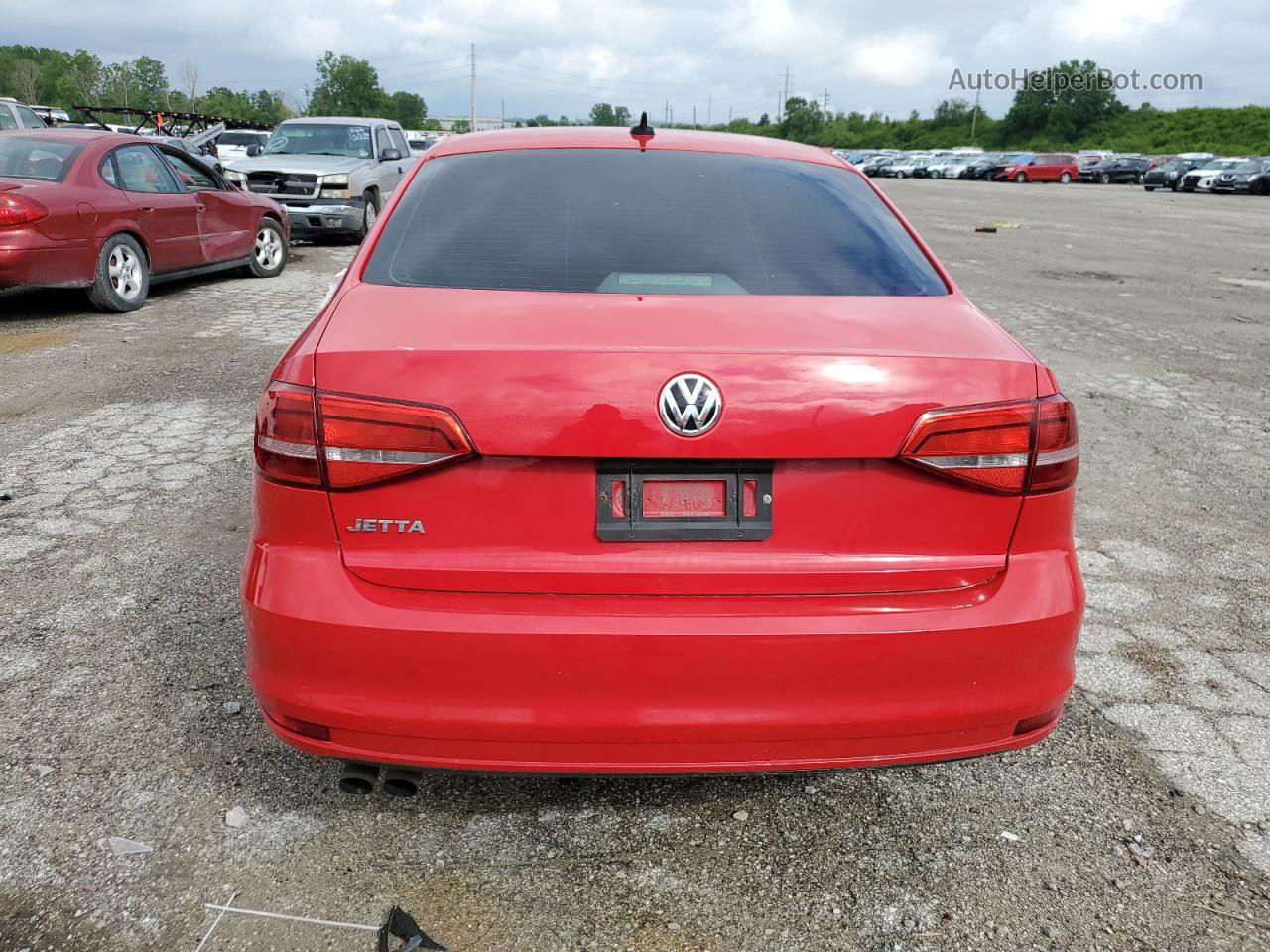 2015 Volkswagen Jetta Base Red vin: 3VW2K7AJ0FM328041