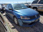 2015 Volkswagen Jetta Base Blue vin: 3VW2K7AJ0FM339301