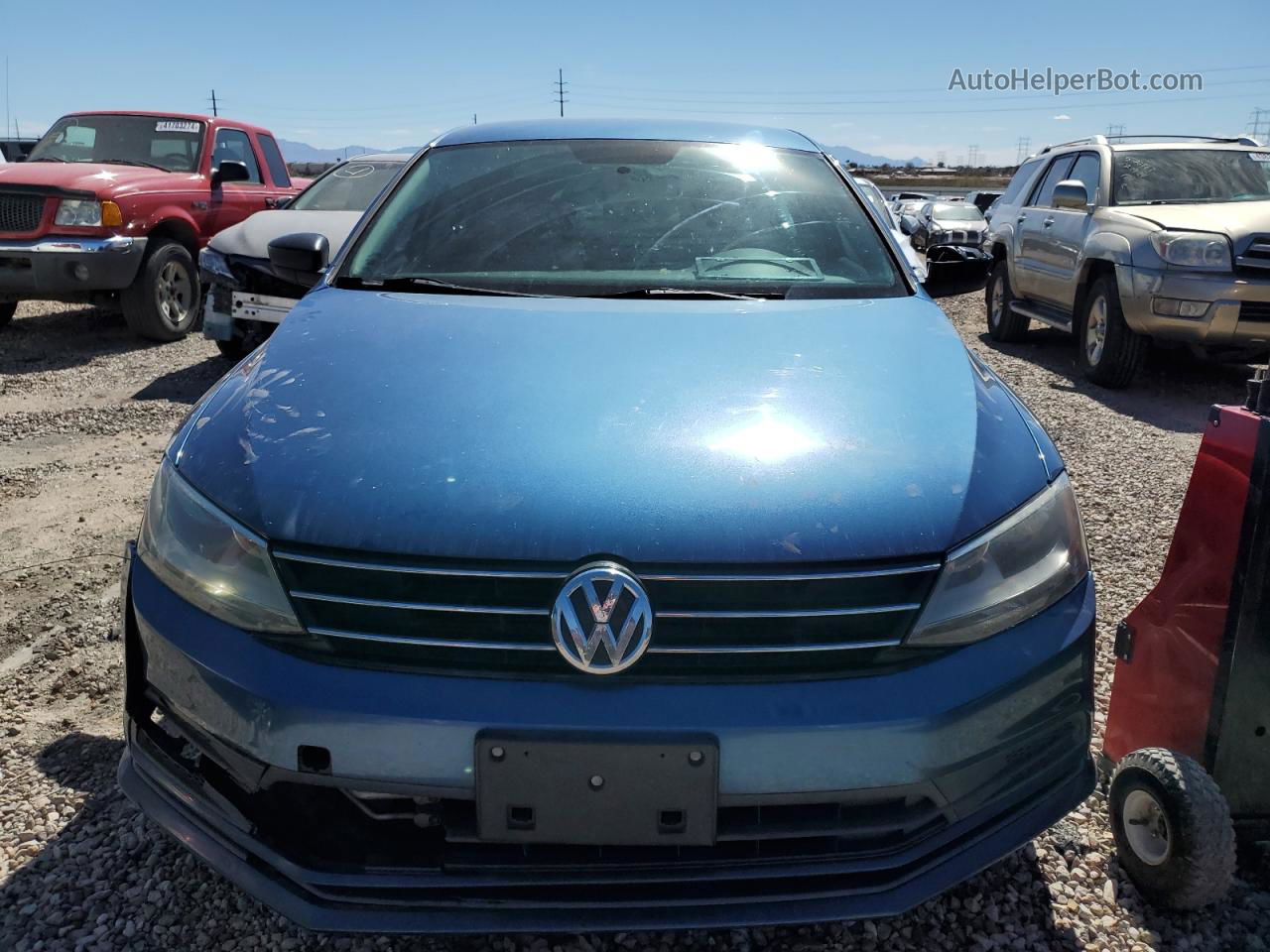 2015 Volkswagen Jetta Base Blue vin: 3VW2K7AJ0FM339301