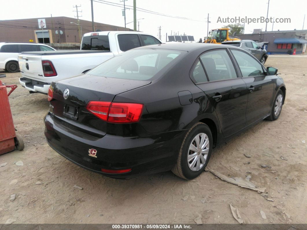 2015 Volkswagen Jetta 2.0l S Black vin: 3VW2K7AJ0FM427751