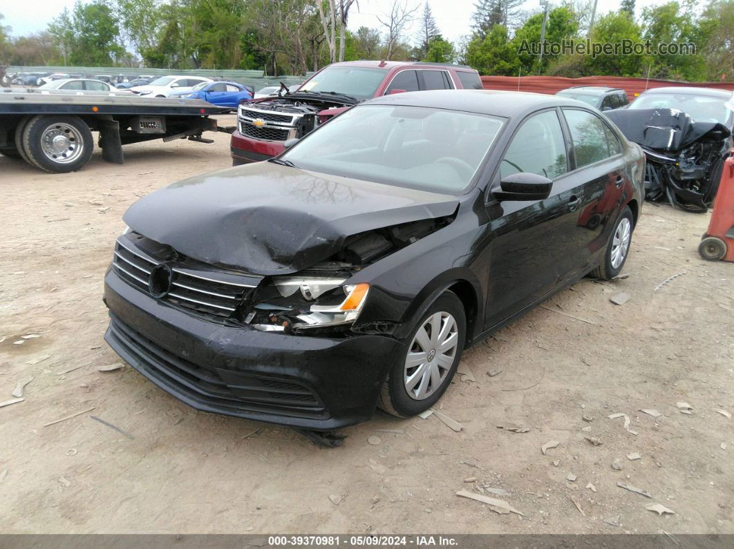 2015 Volkswagen Jetta 2.0l S Black vin: 3VW2K7AJ0FM427751