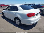 2011 Volkswagen Jetta 2.0l S White vin: 3VW2K7AJ1BM011489