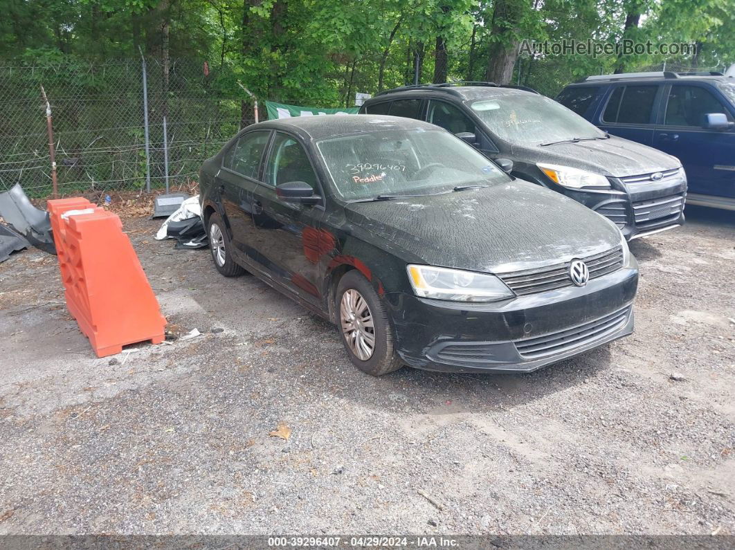 2011 Volkswagen Jetta 2.0l S Black vin: 3VW2K7AJ1BM306396