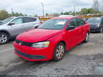 2011 Volkswagen Jetta 2.0l S Red vin: 3VW2K7AJ1BM385763