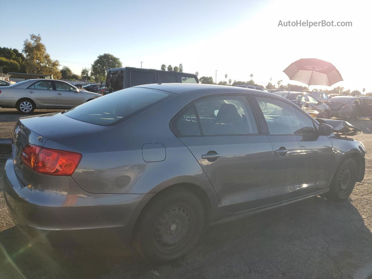 2011 Volkswagen Jetta Base Gray vin: 3VW2K7AJ1BM397007