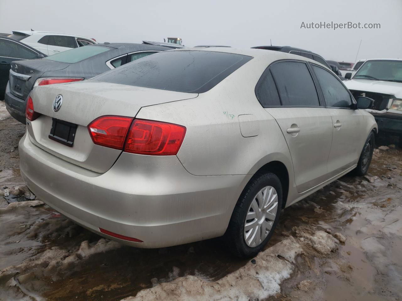 2012 Volkswagen Jetta Base Beige vin: 3VW2K7AJ1CM126272