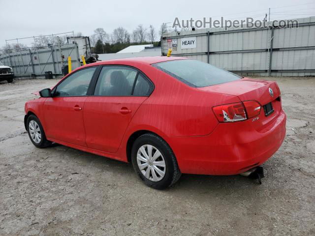 2012 Volkswagen Jetta Base Red vin: 3VW2K7AJ1CM406659