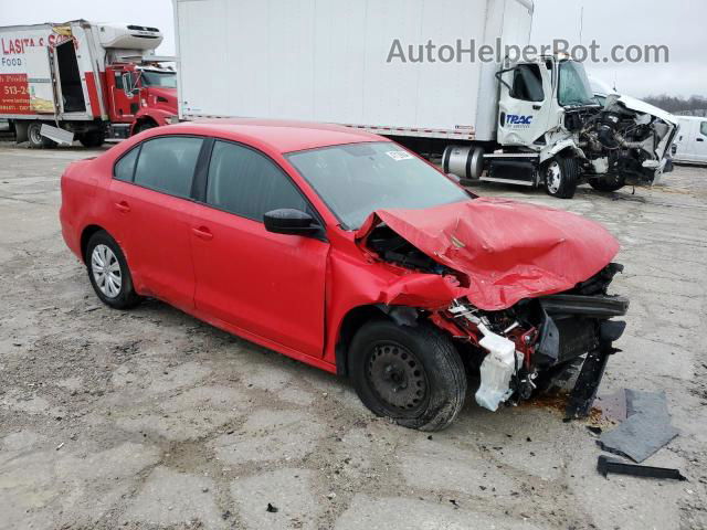 2012 Volkswagen Jetta Base Red vin: 3VW2K7AJ1CM406659