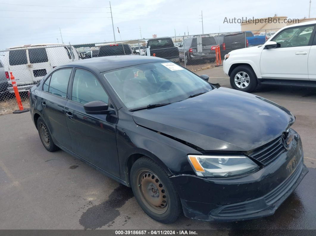 2013 Volkswagen Jetta 2.0l S Black vin: 3VW2K7AJ1DM237972