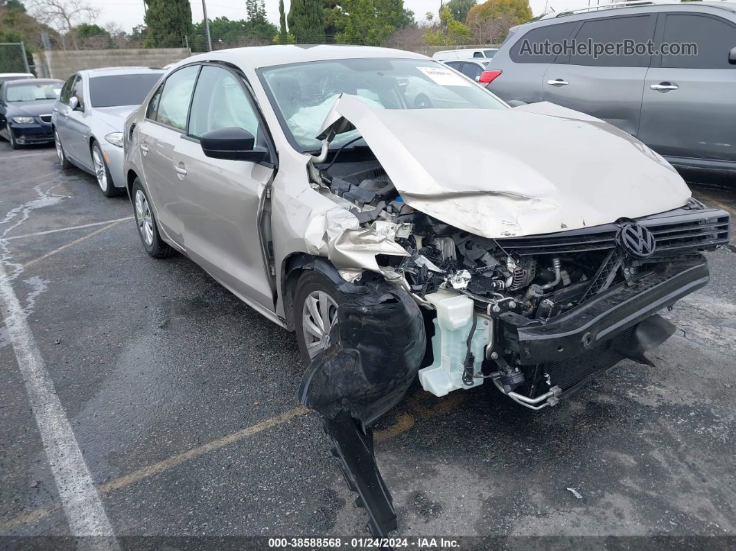 2013 Volkswagen Jetta S Бежевый vin: 3VW2K7AJ1DM257719