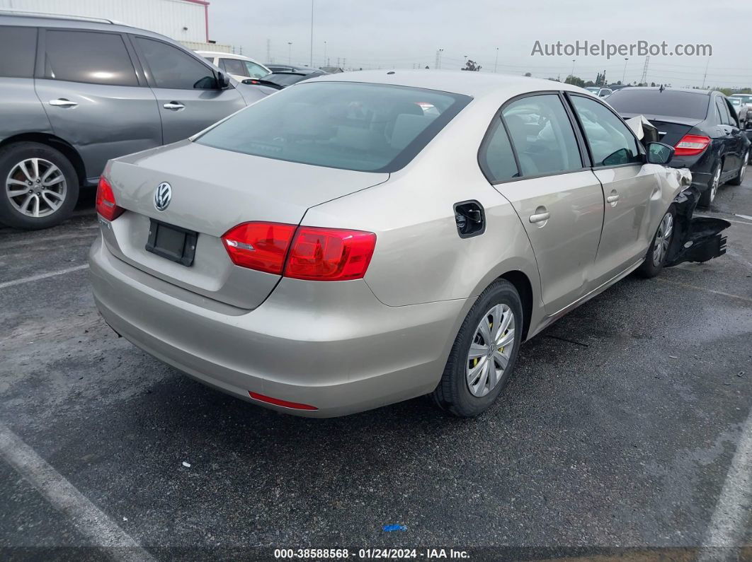 2013 Volkswagen Jetta S Beige vin: 3VW2K7AJ1DM257719