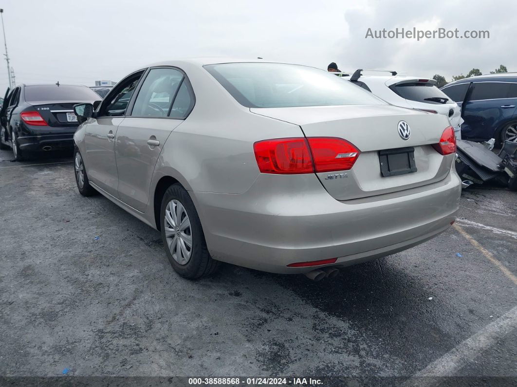 2013 Volkswagen Jetta S Beige vin: 3VW2K7AJ1DM257719