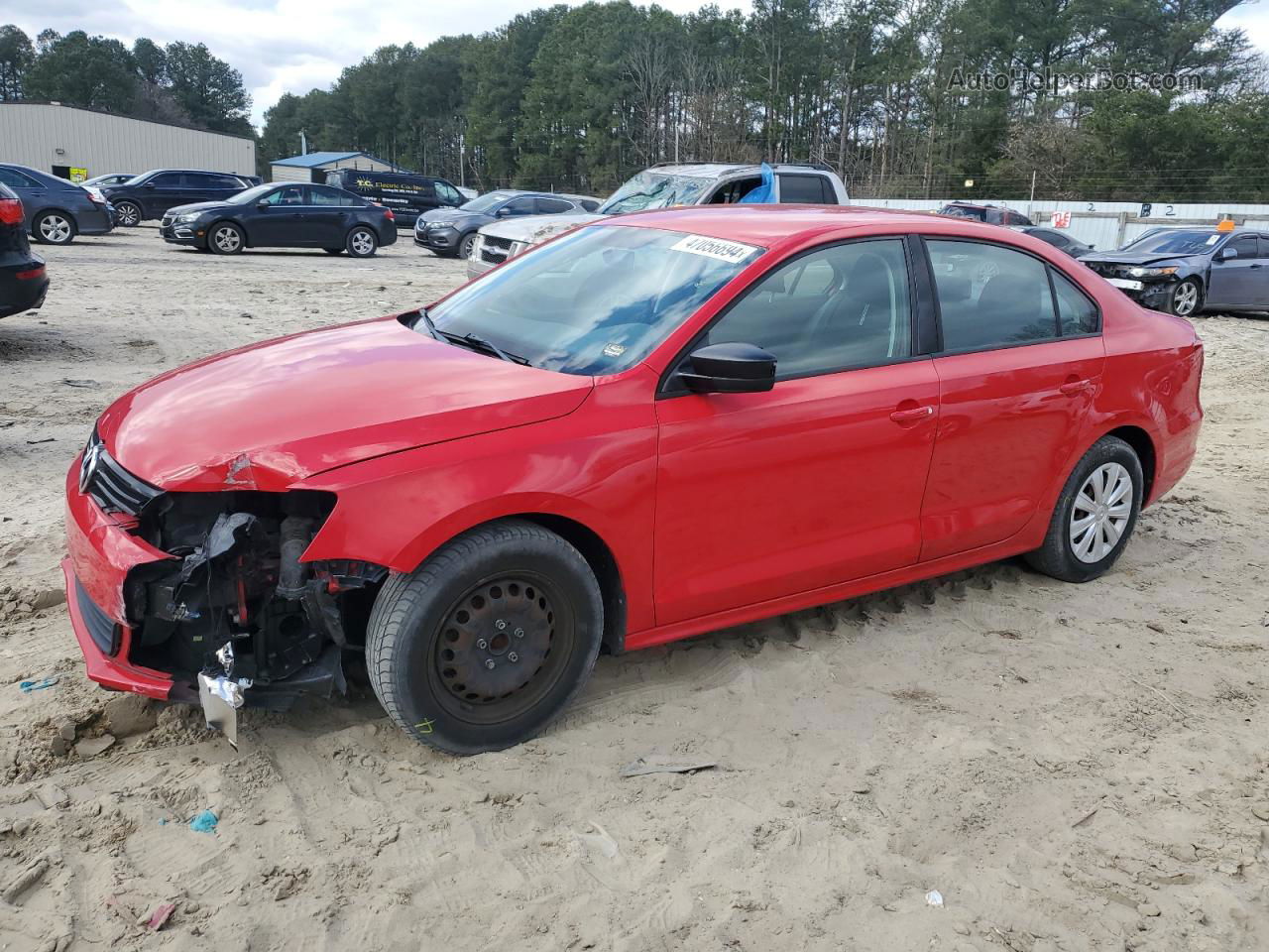 2013 Volkswagen Jetta Base Red vin: 3VW2K7AJ1DM266906