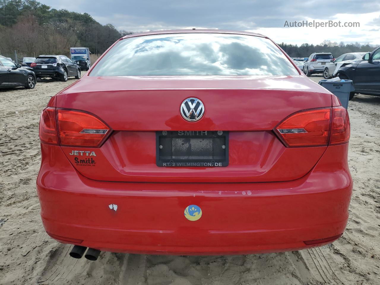 2013 Volkswagen Jetta Base Red vin: 3VW2K7AJ1DM266906